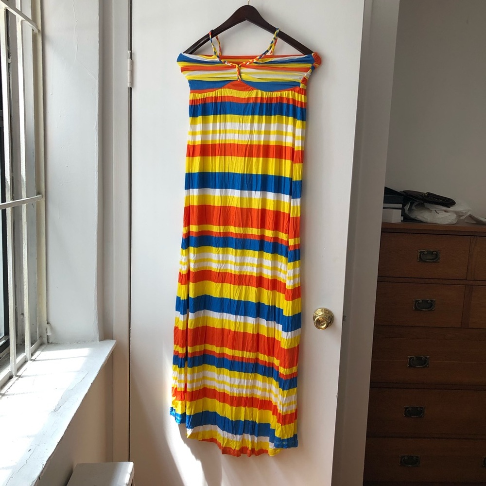 Stripes long dress beach blogger summer tunic cove